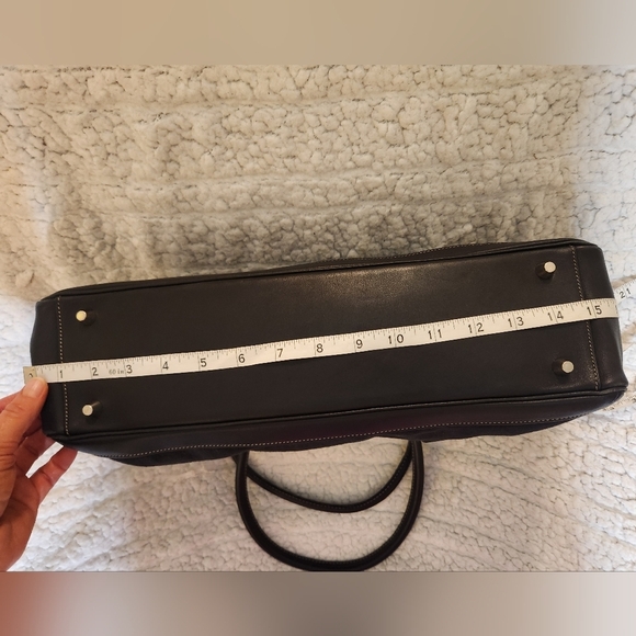 Vintage Coach linen handbag with leather accents - Picture 6 of 13